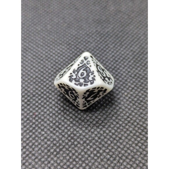 Blood And Plunder D10 Unaligned Nationality Black And White Dice - Picture 4 of 5